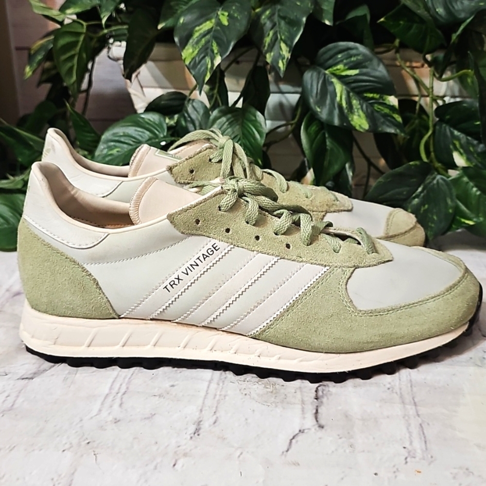 Adidas TRX Vintage Light Green and Cream Suede Sneakers 9 Men